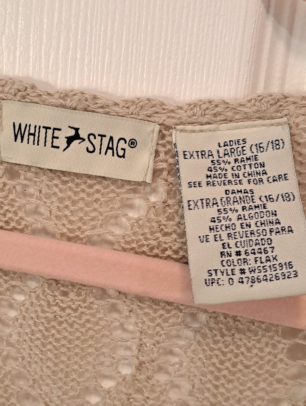 Beige Boho Crochet Bell Sleeve Long Cardigan - Picture 3 of 9